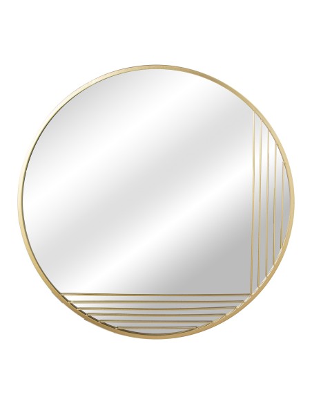 Espejo redondo metal dorado