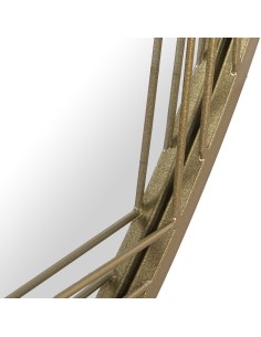 Espejo redondo metal dorado 2
